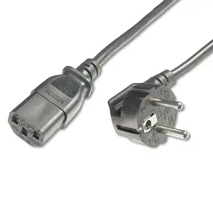 Kabel za napajanje, IEC320 C13 Ž ravni -> Schuko M kutni 1,0 m, crni