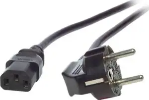 Kabel za napajanje, IEC320 C13 Ž ravni -> Schuko M kutni 0,75 m, crni