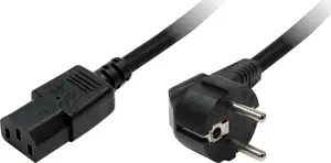 Kabel za napajanje, IEC320 C13 Ž ravni -> Schuko M kutni 1,8 m, crni