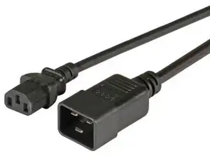 Kabel za napajanje, IEC320 C13 Ž ravni -> C20 M ravni 1,8 m, crni