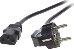Kabel za napajanje, IEC320 C13 Ž ravni -> Schuko M kutni 5,0m, crni