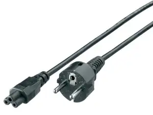 Kabel za napajanje, IEC320 C5 Ž ravni -> Schuko M ravni 5,0 m, crni