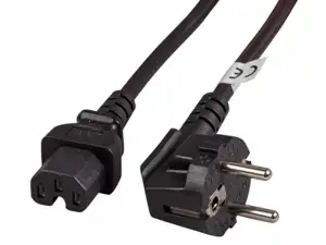 Kabel za napajanje, IEC320 C15 Ž ravni -> Schuko M kutni 1,8 m, crni