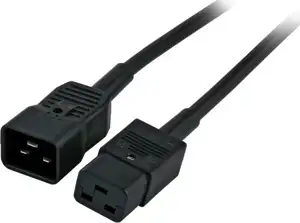 Kabel za napajanje, IEC320 C19 Ž ravni -> C20 M ravni 2,5m, crni