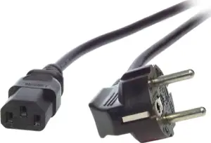 Kabel za napajanje, IEC320 C13 Ž ravni -> Schuko M kutni 3,0 m, crni