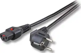 Kabel za napajanje, IEC320 C13 Ž ravni LOCK -> Schuko M kutni 2,0 m, crni