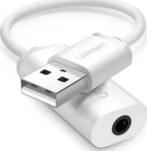 Ugreen adapter za zvok USB-A na 3.5 mm Aux Bel