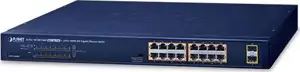 Planet 18-Port 16x 1GbE 802.3at PoE 2-Port 1000X SFP Gigabit Ethernet Unmanaged Switch (240W)