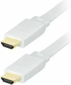 Transmedia High Speed HDMI-cable with Ethernet, Flat cable, 5m White