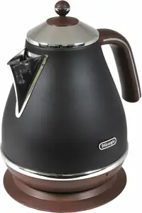 DeLonghi KBOV 2001.BK electric kettle 1.7 L 2000 W Black, Brown