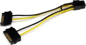 6in SATA Power to 6 Pin PCI Express Video Card Power Cable Adapter - SATA to 6 pin PCIe power - power cable - 15 cm