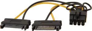 6in SATA Power to 8 Pin PCI Express Video Card Power Cable Adapter - SATA to 8 pin PCIe power - power cable - 15 cm