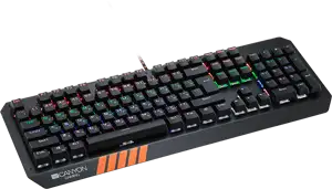 CANYON Wired multimedia gaming keyboard with lighting effect, 108pcs rainbow LED, Numbers 104keys, EN double injection layout, cable length 1.8M, 450.5*163.7*42mm, 0.90kg, color black