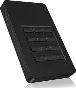 Eksterno kućište ICY BOX IB-289-C3, 2.5" SATA SSD/HDD, USB-C, Keypad encrypted, crno