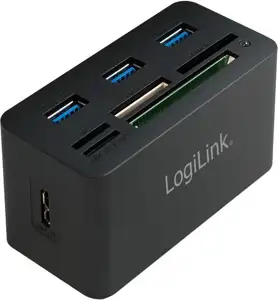HUB All-in-One CardReader LogiLink SuperSpeed 3xUSB microSD/SD passiv Black