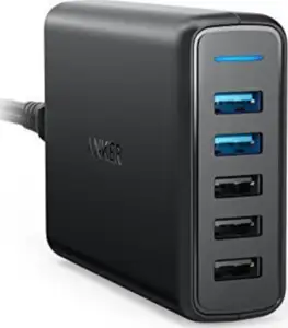 Anchor PowerPort Speed 5 2x QC 3.0 black