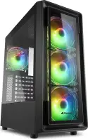 Sharkoon TK4 RGB Midi Tower ATX kućište bez napajanja, prozirna bočna stranica, prednji/stražnji ventilatori 4×120mmi, crno