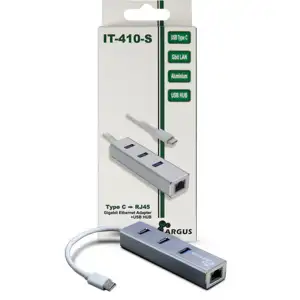 HUB 3Port Inter-Tech Argus IT-410-S 1x RJ45 Gigabit Lan passiv Silver