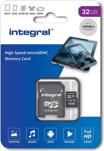 Integral 32GB High Speed microSDHC / XC V10 UHS-I U1