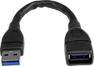 6in Short USB 3.0 Extension Adapter Cable (USB-A Male to USB-A Female) - USB 3.1 Gen 1 (5Gbps) Port Saver Cable - Black (USB3EXT6INBK) - USB extension cable - USB Type A to USB Type A - 1