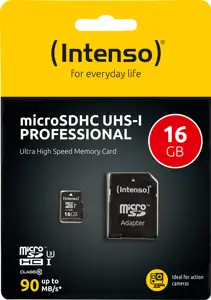 Intenso 16GB microSDXC UHS-I Class 10 Pro 90MB / s memory card