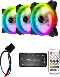 NaviaTec RGB PC Case Dual Ring Fan 3x Controller BUNDLE