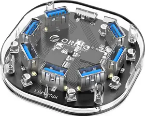 USB hub s 7 vhodi, USB 3.0, prozoren, ORICO H7U-U3