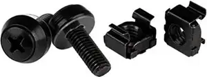 StarTech.com M6 x 12mm Screws and Cage Nuts - 100 Pack - M6 Mounting Screws and Cage Nuts for Server Rack and Cabinet - Black (CABSCREWM62B) rack screws and nuts