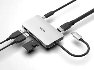 D-LINK USB-C 6-port USB 3.0 hub HDMI