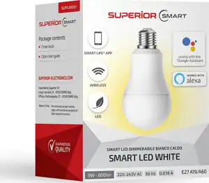 SUPERIOR Wifi Pametna Žarulja/warm white dimmable 