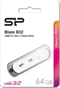 SP USB 3.2 FLASH DRIVE BLAZE B32 64GB WHITE