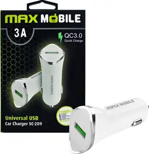 MAXMOBILE AUTO ADAPTER USB SC-209 QC 3.0,18W QUICK CHARGE 3A bijeli