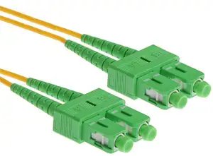 NFO Patch cord, SC APC-SC APC, Singlemode 9 125, G.657A2, Duplex, 1m