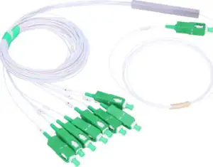 NFO Fiber Optic PLC Splitter, 1:8, Steel Box, SM, G657A, 1,5m, SC APC