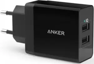 Anker 24W 2-port USB wall charger black