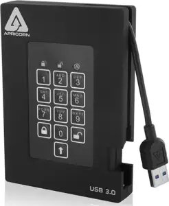 Apricorn Aegis Padlock Fortress - hard drive - 1 TB - USB 3.0