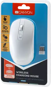 CANYON MW-18 2.4GHz Wireless Rechargeable Mouse with Pixart sensor, 4keys, Silent switch for right/left keys,DPI: 800/1200/1600, Max. usage 50 hours for one time full charged, 300mAh Li-poly battery, 