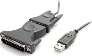 USB to Serial Adapter - 3 ft / 1m - with DB9 to DB25 Pin Adapter - Prolific PL-2303 - USB to RS232 Adapter Cable (ICUSB232DB25) - serial adapter - USB 2.0
