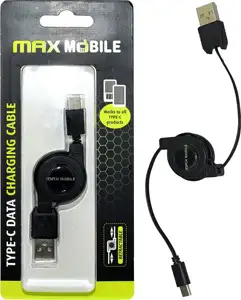 MAXMOBILE DATA KABEL TYPE C samouvlačni crni