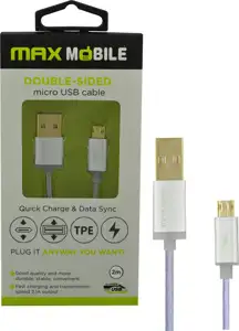 MAXMOBILE DATA KABEL MICRO USB DOUBLE SIDED srebrni 2m