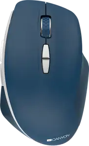 Canyon 2.4 GHz Wireless mouse ,with 7 buttons, DPI 800/1200/1600, Battery: AAA*2pcs,Blue,72*117*41mm, 0.075kg