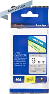 Brother Tapes TZeM921 9mm silver/ blck
