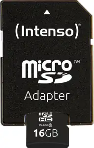 16GB Intenso MicroSDHC 20MB/s +Adapter