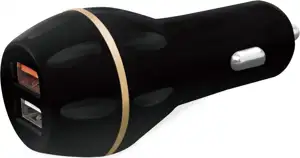 USB punjač za auto 1xUSB-A 18W QC 3.0 + 1xUSB-A 10,5W, crni