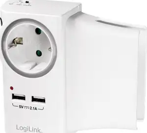 USB punjač 2xUSB-A 10,5W + 1xSchuko 250V/16A, s držačem mobitela i LED svjetlom (PIR)