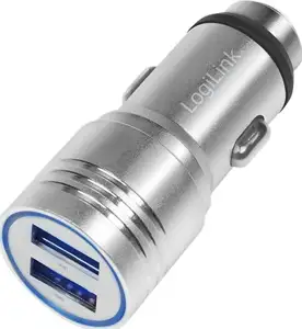 USB punjač za auto 2xUSB-A 10,5W, s čekićem za vjetrobransko staklo, ALU