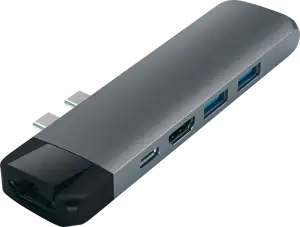 Satechi Aluminium TYPE-C PRO Hub (HDMI 4K,PassThroughCharging,1x USB3.0,1xSD,Ethernet) - Space Gray