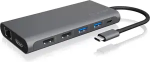 RaidSonic ICY BOX IB-DK4050-CPD - docking station - 2 x HDMI, DP