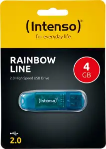 STICK 4GB USB 2.0 Intenso Rainbow Line Transparent Blue