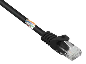 U/UTP prespojni kabel Cat.5e PVC CCA AWG26, crni, 1,0m